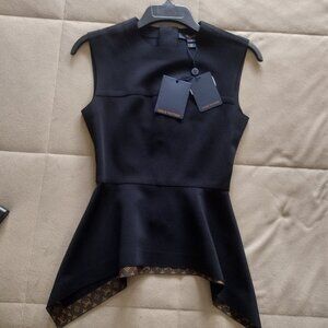 Louis Vuitton Black Sleeveless Peplum Blouse